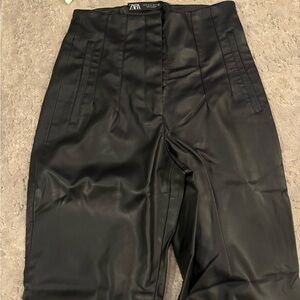Zara Women’s Black Faux Leather Pants